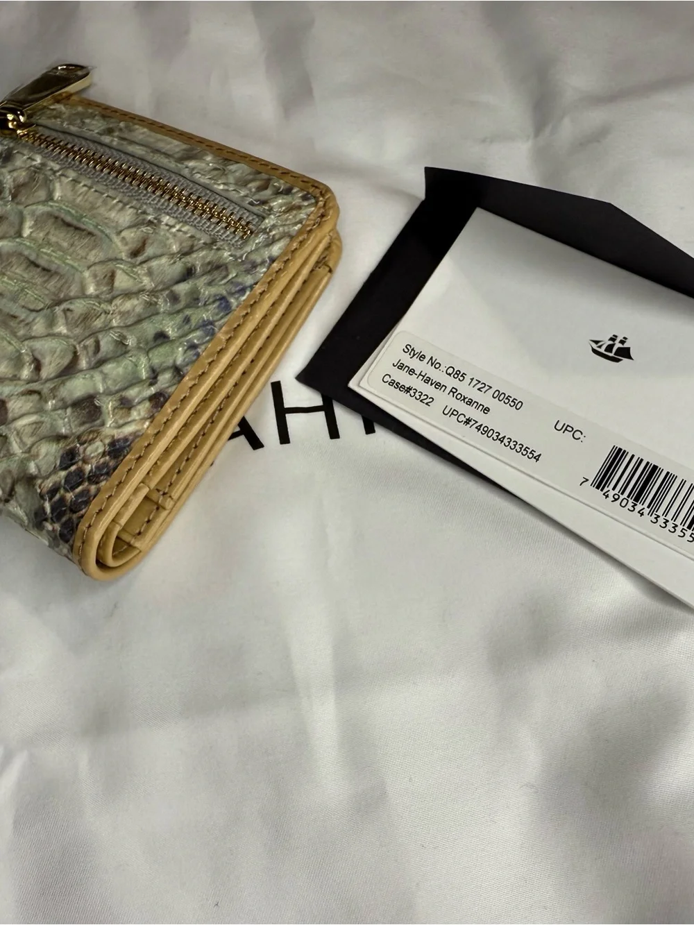 Brahmin Jane bifold wallet in Haven Roxanne
